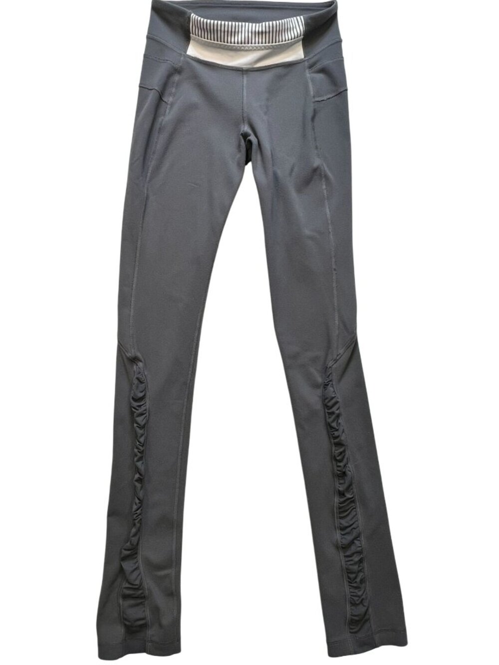 Lululemon Women's High Waisted Athletica Leggings Ruched Ankle Charcoal Gray - Picture 1 of 7
